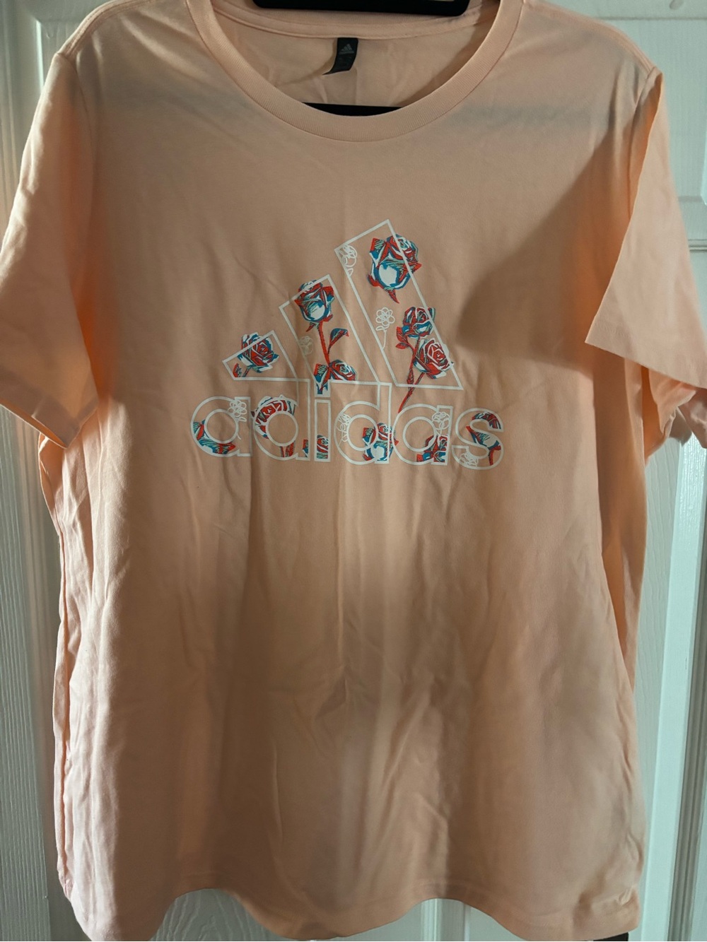adidas Peach Floral Logo T-Shirt